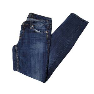 Silver Jeans Aiko Skinny Womens Size 29 X 31 Low Rise Dark Wash Denim Pants